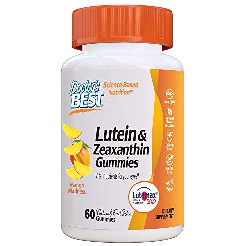 Doctor’s Best Lutein Gummies with Lutemax 2020, 60 Ct, Chewable Natural Eye Support Supplement, Marigold Lutein, Zeaxanthin, Eye Health & Macular Support, Non-GMO, Natural Fruit Pectin, Vegan