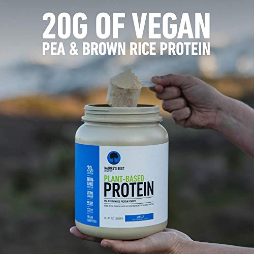 Nature’s Best Plant Based Vegan Protein Powder by Isopure - Organic Keto Friendly, Low Carb, Gluten Free, 20g Protein, 0g Sugar, Vanilla, 20 Servings
