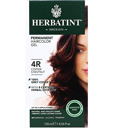 Herbatint Permanent Haircolor Gel, 4R Copper Chestnut, 4.56 Ounce