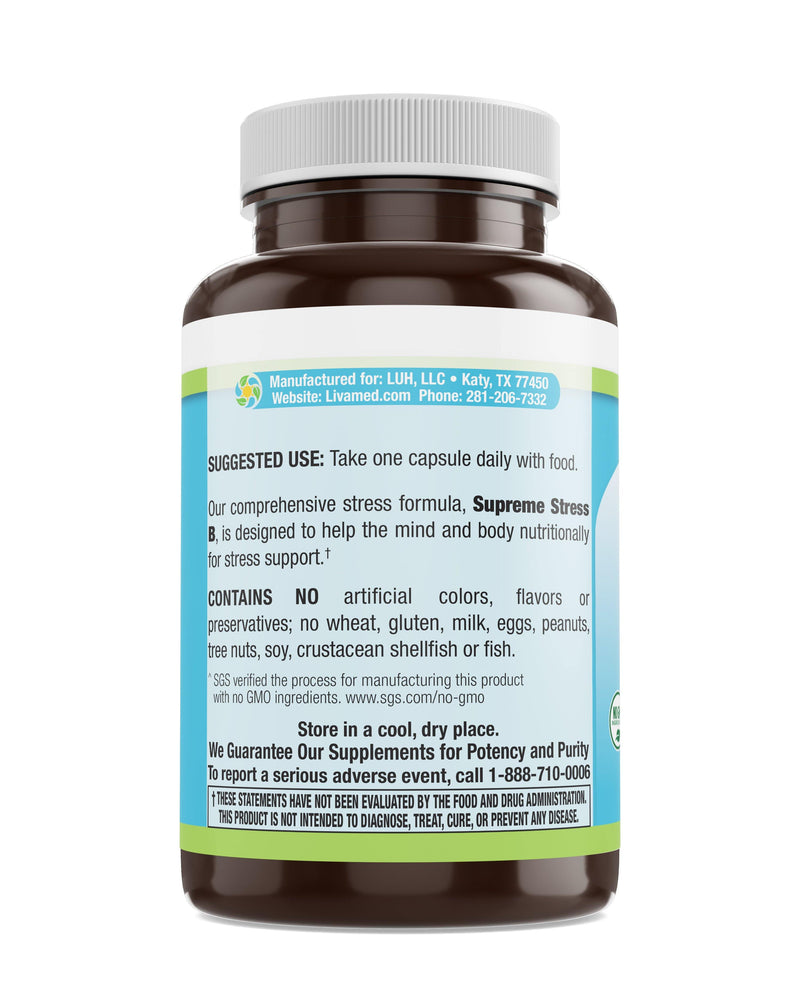 Livamed - Supreme Stress B Veg Caps 100 Count - Vitamins Emporium