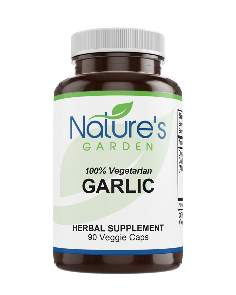 Garlic - 90 Veggie Caps with 500mg Organic Garlic Allium Sativum