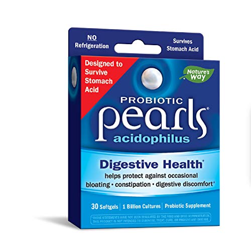 Nature’s Way Probiotic Pearls Acidophilus, 1 Billion Live Cultures, 30 Softgels (Packaging May Vary)