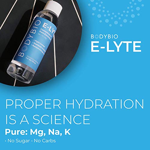 BodyBio - E-Lyte, Liquid Electrolyte - Sodium, Magnesium & Potassium for Rapid Natural Hydration - No Sugar or Additives - Keto Friendly Electrolyte for Rapid Dehydration Recovery - 16oz