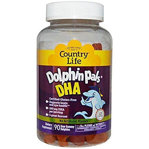 Country Life Dolphin Pals - DHA Gummies For Kids - 90 Sour Gummy Dolphins - Vitamins Emporium