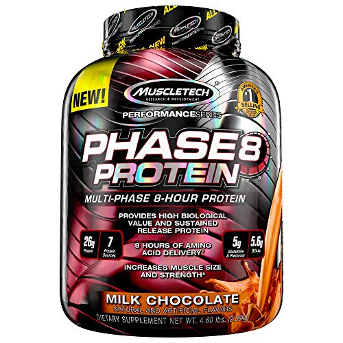 MuscleTech Phase8 Protein Powder | Slow Release 8-Hour Protein Shakes | Muscle Builder for Men & Women | Chocolate, 4.6 lbs (50 Servings)
