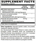 Milk Thistle 175mg - 80% Silymarin Milk Thistle Extract for Maximum Liver Support, Turmeric Root & Artichoke Extract for Liver Detox, Cleanse & Maintain Support - Non-GMO & Gluten Free 60-Caps