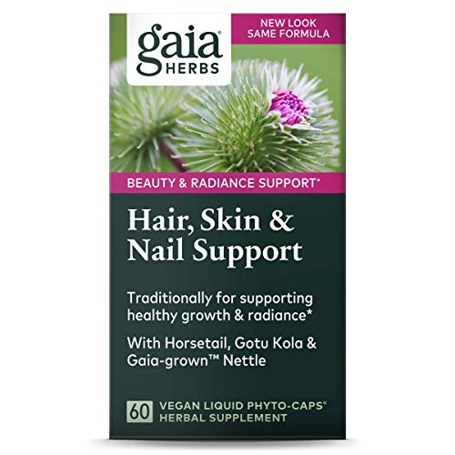 Gaia Herbs Hair, Skin & Nail Support, Vegan Liquid Capsules, 60 Count - Growth Nutrients & Antioxidants to Support a Natural Glow