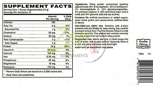 Zen Supplements - Organic Grass Fed Whey Protein 19g Per Serving Keto Friendly - Unflavored 12 Oz-Powder