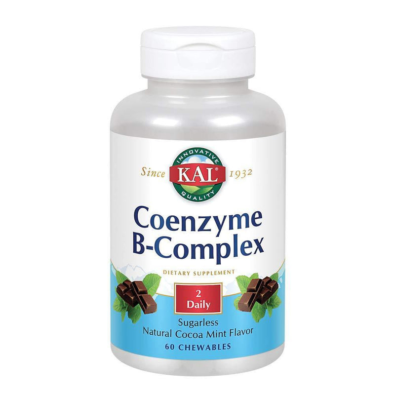 KAL Coenzyme B-Complex Tablets, Cocoa Mint, 60 Count - Vitamins Emporium