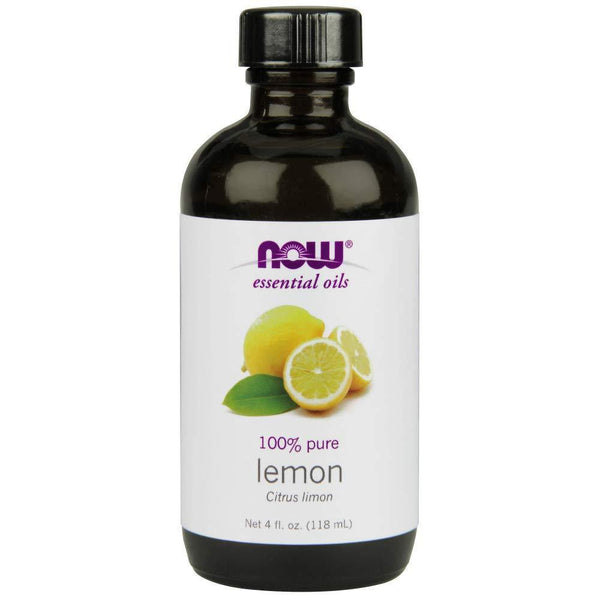 NOW Essential Oils, Lemon Oil, Cheerful Aromatherapy Scent, Cold Pressed, 100% Pure, Vegan, 4-Ounce - Vitamins Emporium
