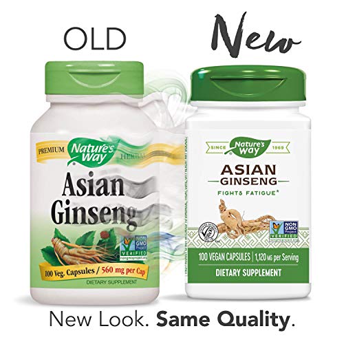 Nature's Way Premium Herbal Asian Ginseng 1120 mg per serving Capsules, 100 Count