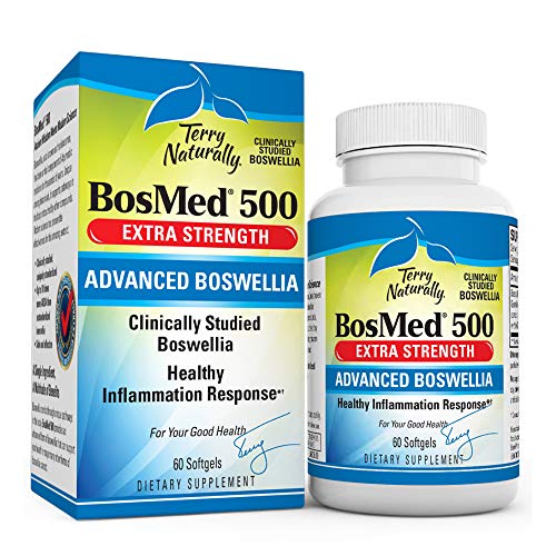 Terry Naturally BosMed 500-500 mg Boswellia, 60 Softgels - Clinically Studied Boswellia Supplement, Supports Healthy Inflammation Response - Non-GMO, Gluten-Free - 60 Servings