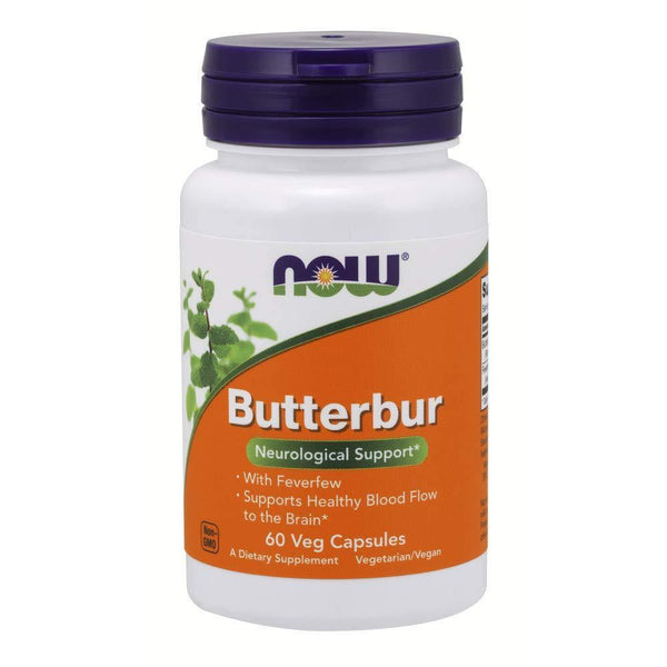NOW Supplements, Butterbur with Feverfew, 60 Veg Capsules - Vitamins Emporium