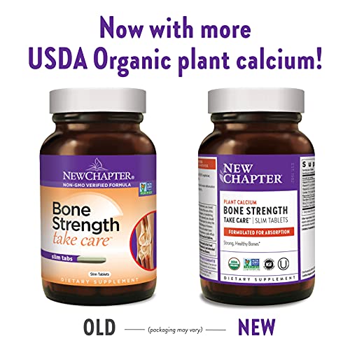 New Chapter Calcium Supplement – Bone Strength Whole Food Calcium with Vitamin K2 + D3 + Magnesium, Vegetarian, Gluten Free 180 count (2 month supply)