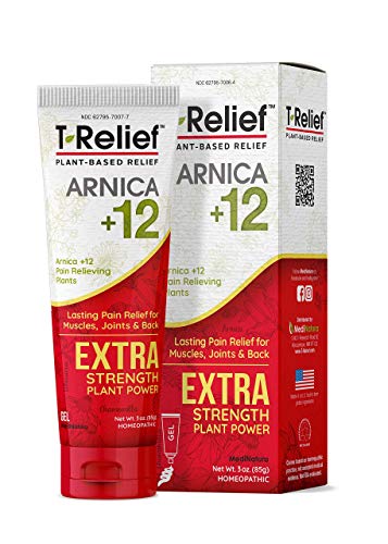 MediNatura T-Relief Extra Strength Pain Relief with Arnica + 12 Plant-Based Pain Relievers (3 Ounces Gel)