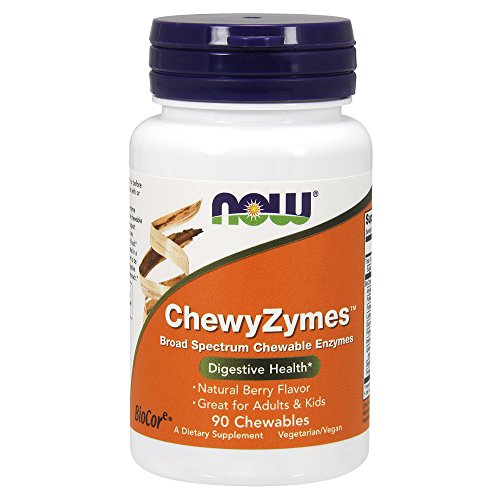 NOW Supplements, ChewyZymes, Broad Spectrum Chewable Enzymes, Berry Flavor, 90 Chewables