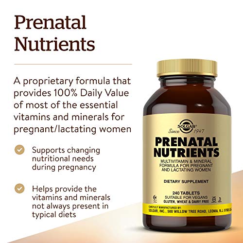 Solgar Prenatal Nutrients, 240 Tablets - Multivitamin & Mineral Formula for Pregnant & Lactating Women