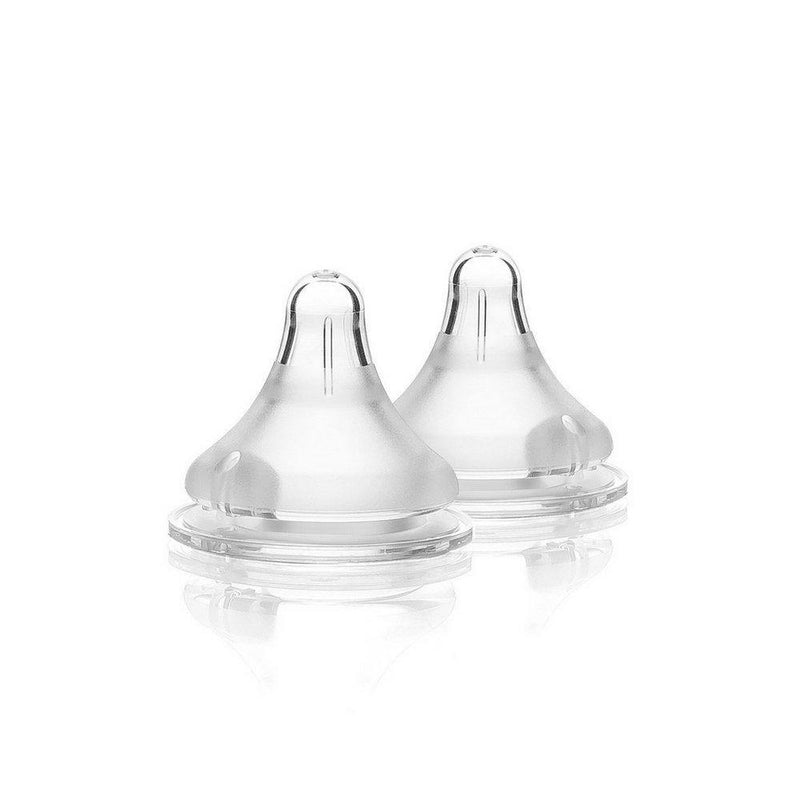 Lansinoh NaturalWave Fast-Flow Silicone Nipples, 2 Count, Natural Bottle Nipples, Reduces Nipple Confusion, Anti-Colic, BPA and BPS Free, Nursing Essentials - Vitamins Emporium