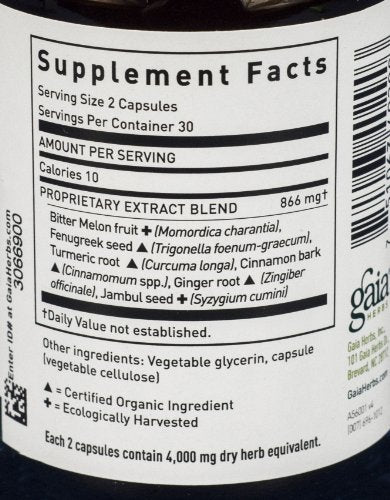 Gaia Herbs Glycemic Health Liquid Phyto-Capsules, 60 Count