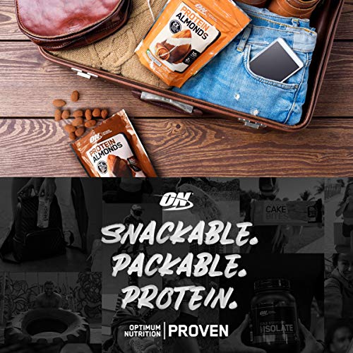 Optimum Nutrition Protein Almonds Snacks, On The Go Nutrition, Flavor: Chocolate Peanut Butter, Low Sugar, Made with Whey Protein Isolate, 1.5 Ounce (Pack of 12)