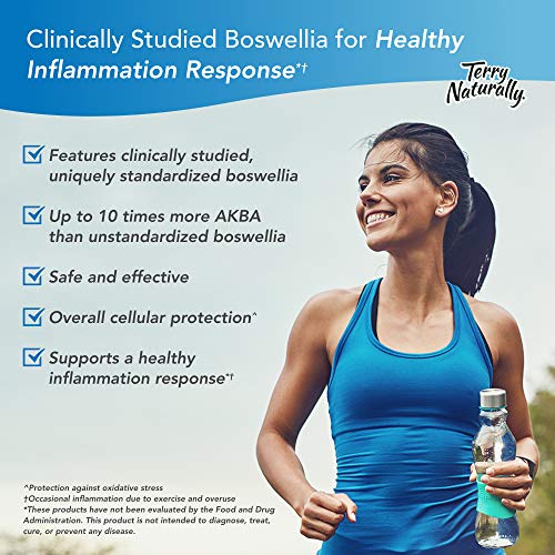 Terry Naturally BosMed 500-500 mg Boswellia, 120 Softgels - Clinically Studied Boswellia Supplement, Supports Healthy Inflammation Response - Non-GMO, Gluten-Free - 120 Servings
