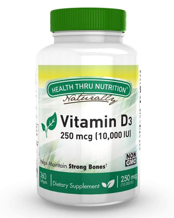 Health Thru Nutrition Vitamin D3 10,000 Iu Non-GMO Mini Softgels, 360 Count - Vitamins Emporium