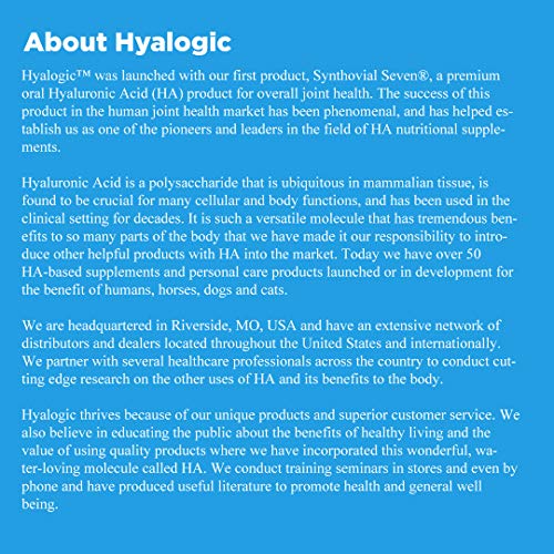 Hyalogic Synthovial Seven Hyaluronic Acid Liquid - HA Joint Support - Vegan - 1 oz (Pack of 2)