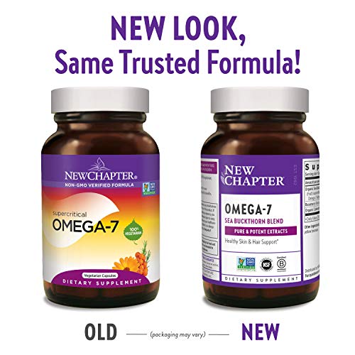 New Chapter New Chapter Supercritical Omega 7 with Sea Buckthorn + Plant Sourced Fatty Acids + Omega 7 + Non-GMO Ingredients - 60 Vegetarian Capsule,Unflavored,60 Count (Pack of 1),60.0 Count