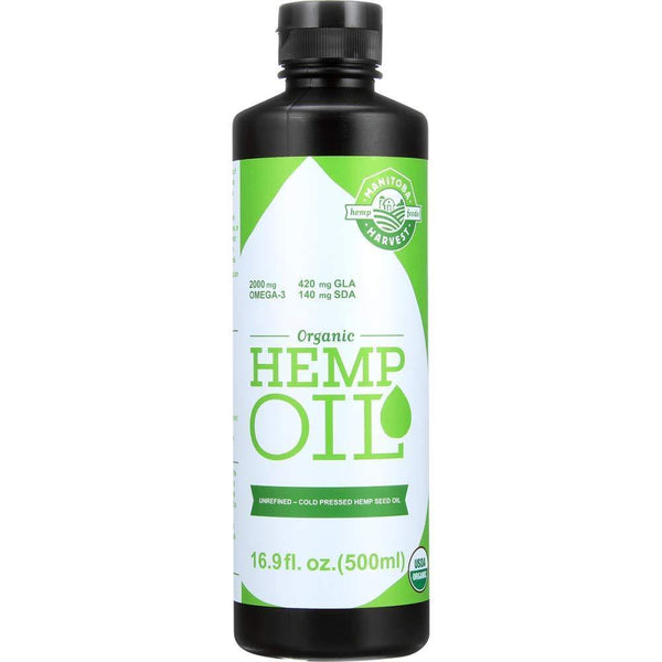 Manitoba Harvest Organic Hemp Oil, Cold Pressed, 10g of Omegas 3&6 Per Serving, Non-GMO, 16.9 Fl Oz - Vitamins Emporium
