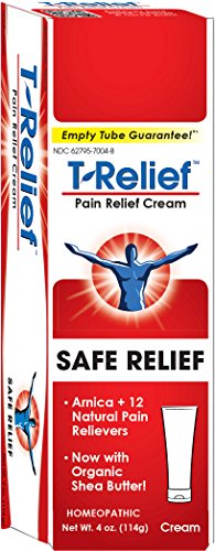 MediNatura T-Relief Natural Pain Relief with Arnica + 12 Plant-Based Pain Relievers - 4 oz Cream