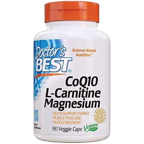 Doctor's Best Coq10/l-Carnitine/Magnesium Unique Blend, Supports Energy, Muscle Mass & Muscle Recovery, Veggie Caps, 90Count