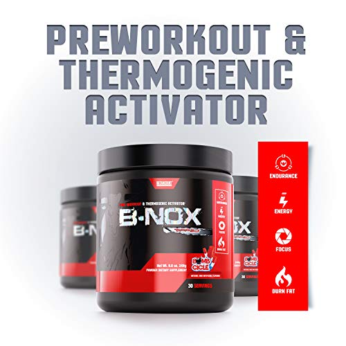 Betancourt Nutrition B-NOX Ripped Pre-Workout Formula, Keto-Friendly, Endurance Builder, Powder, 287g (30 Servings), Bombcicle