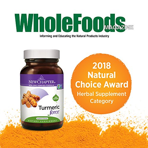 New Chapter Turmeric Supplement, One Daily, Joint Pain Relief + Supercritical Organic Turmeric, Black Pepper Not Needed, Non-GMO, Gluten Free – 120 Count (4 Month Supply)