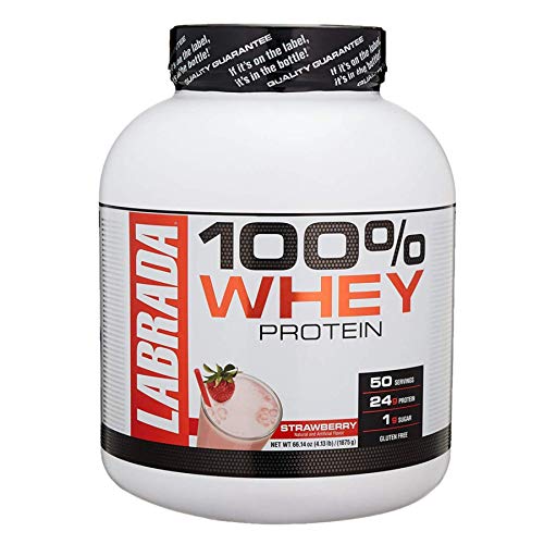 Labrada Nutrition Lean Pro 100% Whey Protein Powder, Strawberry, 4.13 lb