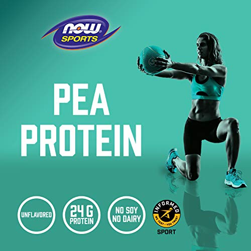 NOW Sports Nutrition, Pea Protein 24 G, Fast Absorbing, Unflavored Powder, 7-Pound