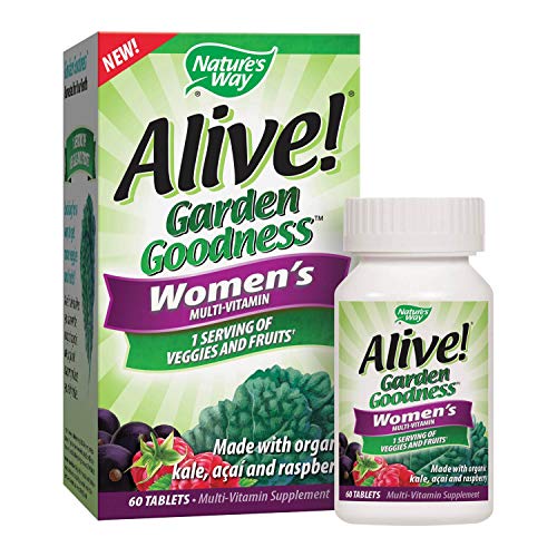 Nature's Way Alive! Garden Goodness Women's Multivitamin, Made with Organic Kale, 60 Tablets