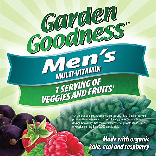 Nature's Way Alive! Garden Goodness Men's Multivitamin, Veggie & Fruit Blend (1400mg per serving), Made with Organic Kale, 60 Tablets