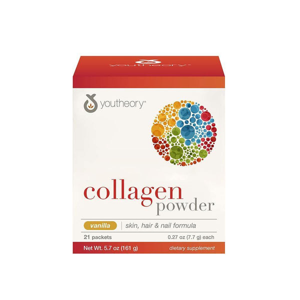 Youtheory Collagen Powder Carton Packet, White, 21 Count - Vitamins Emporium