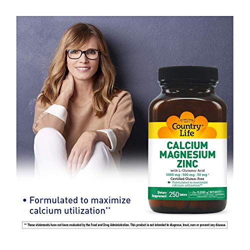 Country Life - Calcium Magnesium Zinc, 100/500/50 mg - 250 Tablets