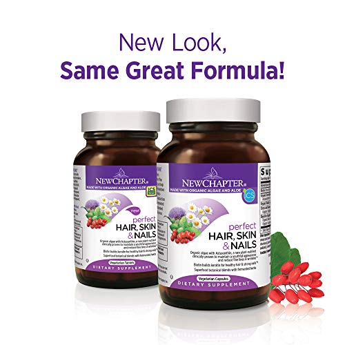 New Chapter Hair Skin & Nails Vitamins with Fermented Biotin + Astaxanthin - Vegetarian Capsule (Packaging May Vary), 60 Count (Pack of 1)