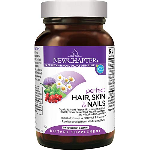 New Chapter Hair Skin & Nails Vitamins with Fermented Biotin + Astaxanthin - Vegetarian Capsule (Packaging May Vary), 60 Count (Pack of 1)
