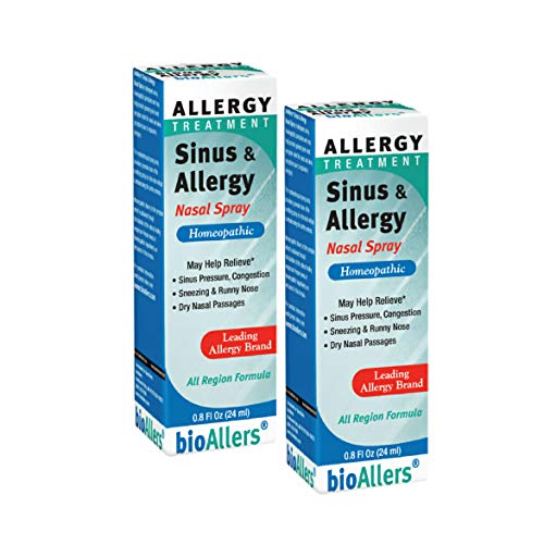 bioAllers Sinus and Allergy Relief Nasal Spray | Fast-Acting Homeopathic Remedy for Congestion, Pressure & Headache, Runny Nose & Sneezing | .8 oz | 2 pk