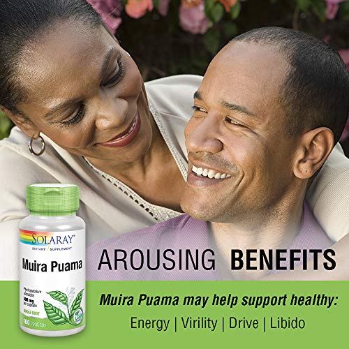 Solaray Muira Puama Root 600 mg | Healthy Energy, Physical Performance & Libido Support | 50 Servings | 100 VegCaps