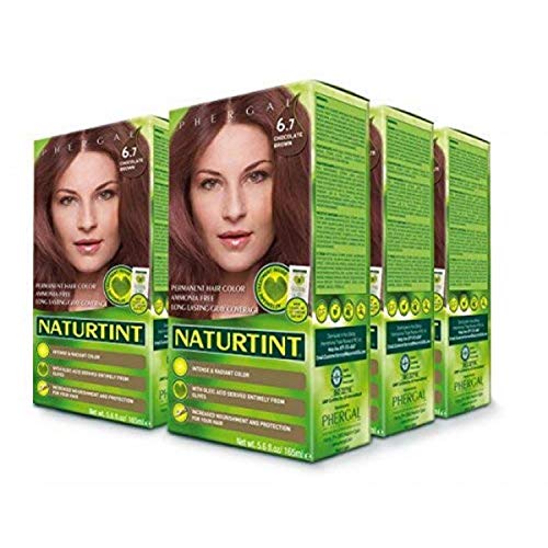 Naturtint Permanent Hair Color 6.7 Chocolate Brown (Pack of 6), Ammonia Free, Vegan, Cruelty Free, up to 100% Gray Coverage, Long Lasting Results
