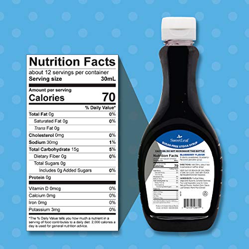 SweetLeaf Sugar-Free Stevia Syrup, Blueberry,12 Ounce