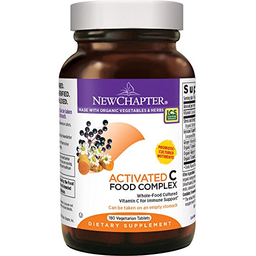Vitamin C for Immune Support – New Chapter Activated C Food Complex + Organic Non-GMO Ingredients - 180 ct