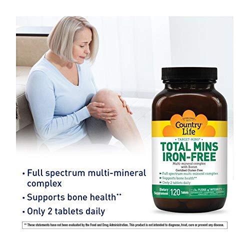 Country Life Target-Mins Total Mins Iron-Free - 120 Tablets - Multi-Mineral Complex - Supports Bone Health
