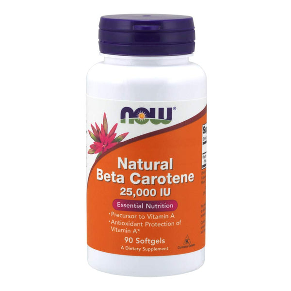 NOW Foods - Beta Carotene (Natural) D. salina with Mixed Carotenoids 25000 IU - Vitamins Emporium