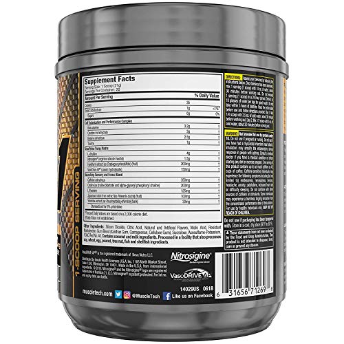 Pre Workout Powder | MuscleTech Vapor One Pre-Workout | Preworkout Powder for Men & Women + Muscle Builder | Creatine Monohydrate + Beta Alanine + Betaine HCL | Rainbow Fruit Candy (20 Servings)