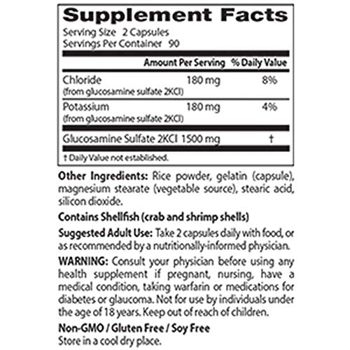 Doctor's Best Glucosamine Sulfate, Non-GMO, Gluten Free, Soy Free, Joint Support, 750 mg, 180 Caps